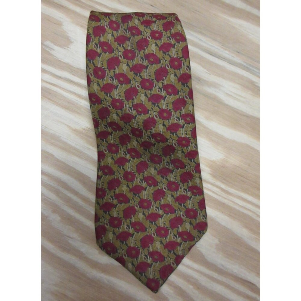 Hermes Neck Tie Yellow Silk Floral Jacquard Woven Formal Designer France - Picture 1 of 8